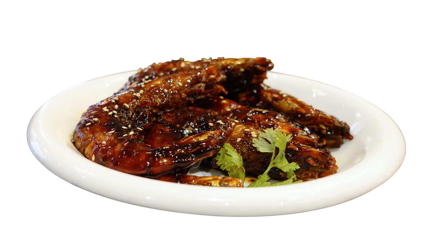 Pan-fried King Prawns tossed with Superior Soy Sauce 豉油皇大虾皇